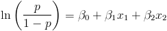 Model for two variable logistic regression